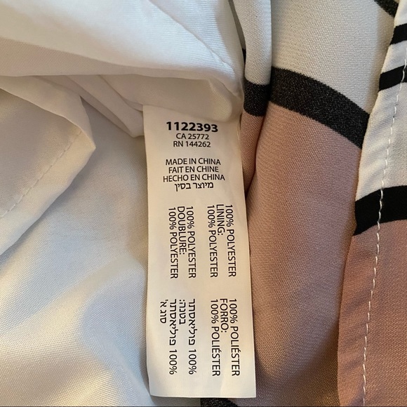 DEX Pink striped dress. Off the shoulder. Elastic waist with accent belt. - Picture 10 of 12